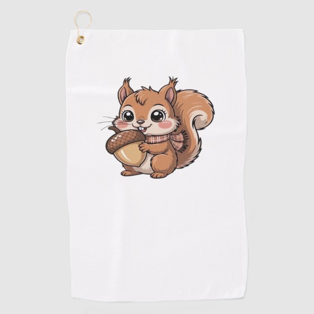 autumn squirrel Classic T-Shirt Golf Towel (Front)