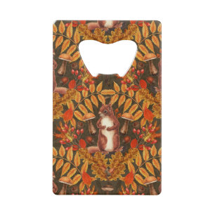 Autumn squirrel on dark brown