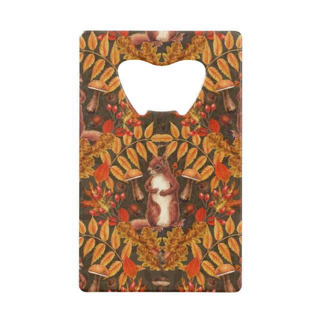 Autumn squirrel on dark brown (Front)