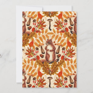 Autumn squirrel on off white
