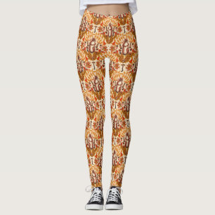 Autumn squirrel on off white leggings