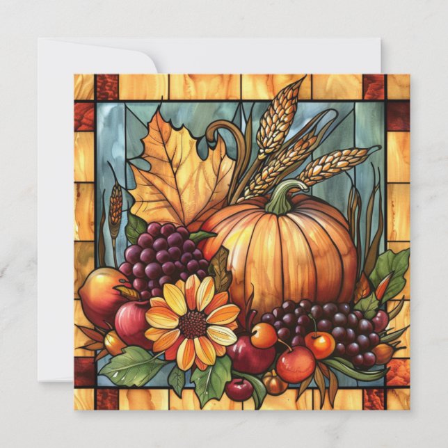 Autumn Stained Glass Art Card (Front)