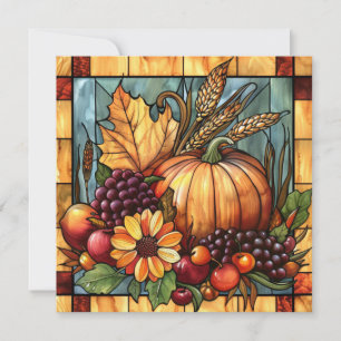 Autumn Stained Glass Art Card