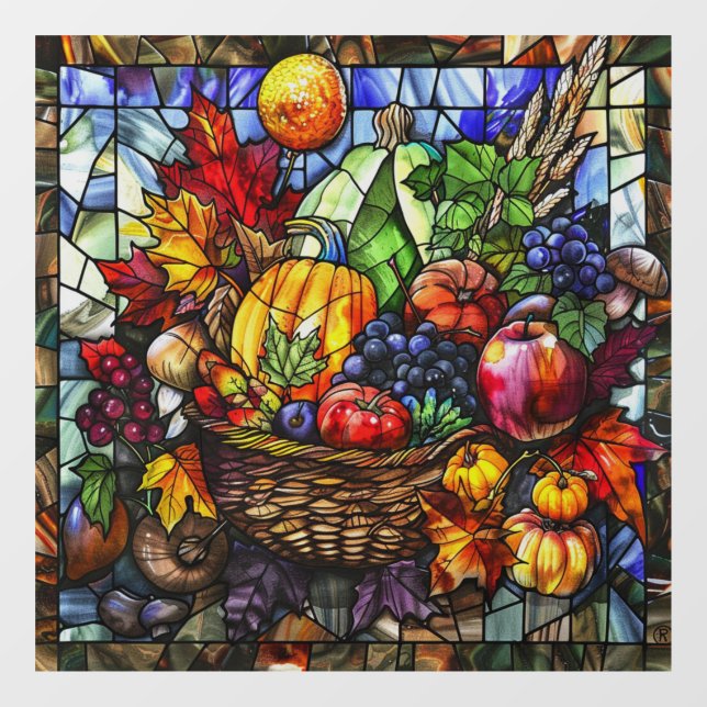 Autumn Stained Glass Art Window Cling (Sheet)