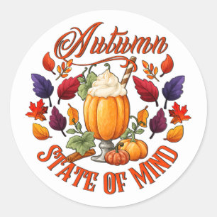 Autumn State Of Mind Classic Round Sticker