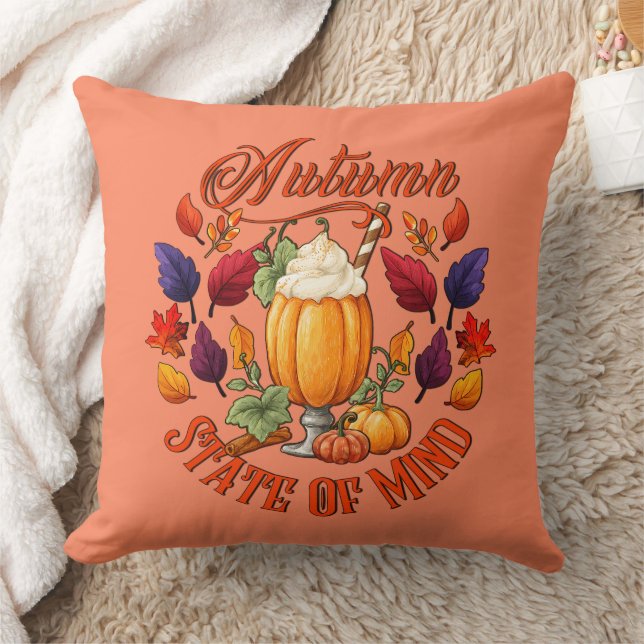 Autumn State Of Mind Orange Cushion (Blanket)