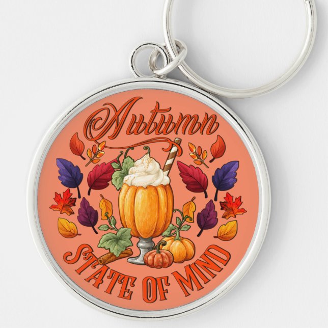 Autumn State Of Mind Orange Key Ring (Front)