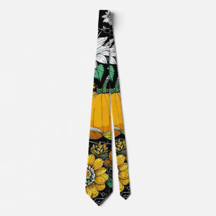 Autumn still life with pumpkin Tie