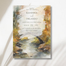 Autumn Stone Bridge River Leaves Fall Wedding