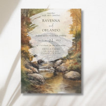 Autumn Stone Bridge River Leaves Fall Wedding