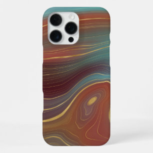 Autumn Strata   Terra Cotta Teal and Gold Agate iPhone 16 Pro Max Case