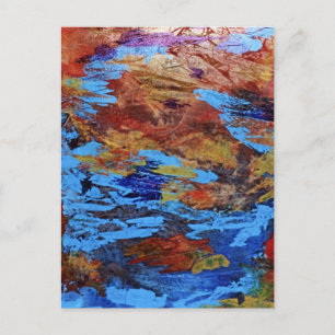 "Autumn Stream" Abstract Design Postcard