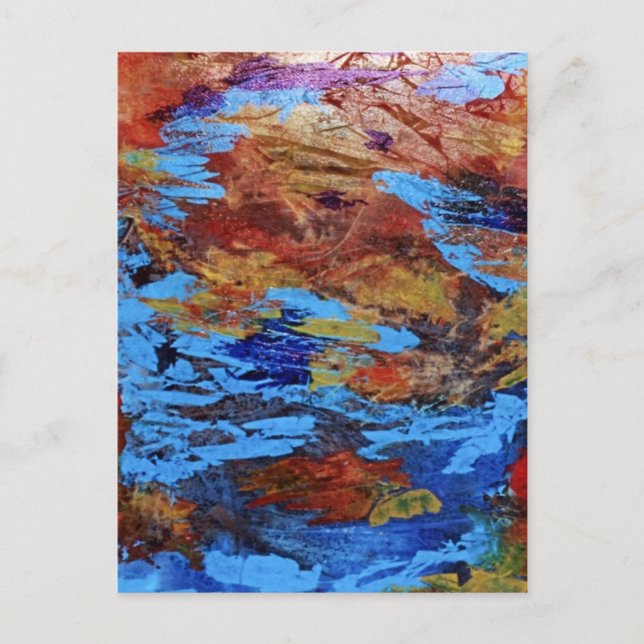 "Autumn Stream" Abstract Design Postcard (Front)
