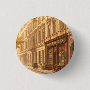 Autumn Street Scene with Books 3 Cm Round Badge