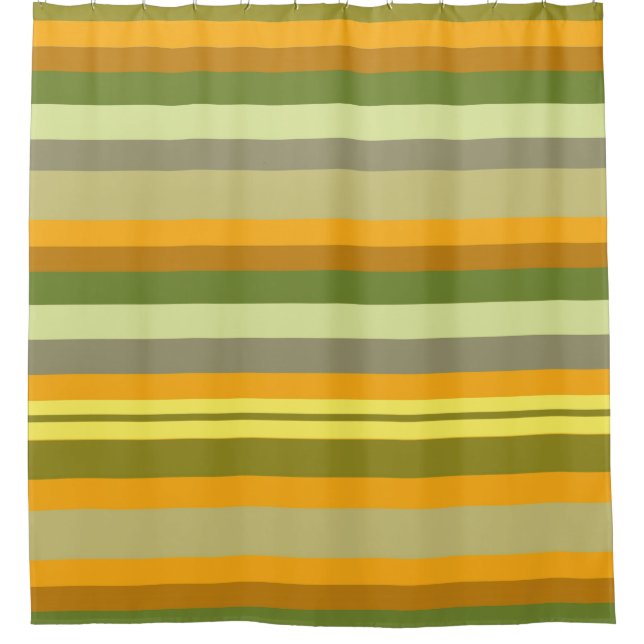 Autumn Stripes Shower Curtain (Front)