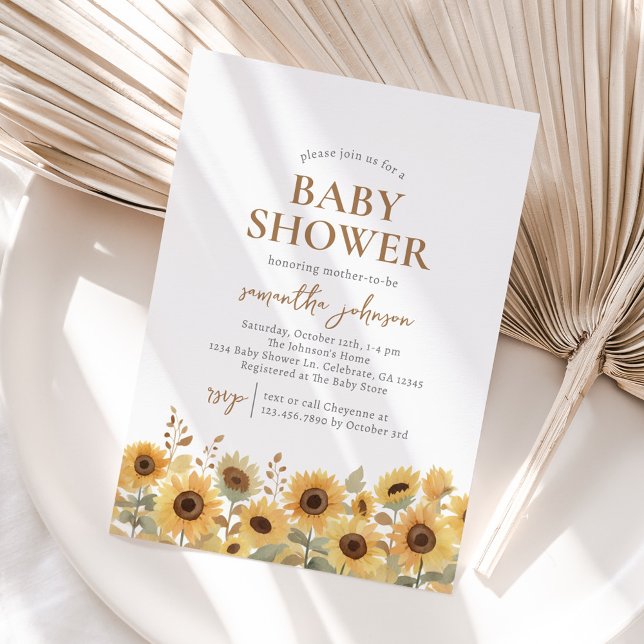 Autumn Sunflower Baby Shower Invitation (Creator Uploaded)