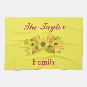 Autumn Sunflower Beauty Tea Towel