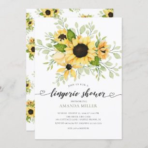 Autumn Sunflower Bridal Lingerie Shower Invitation
