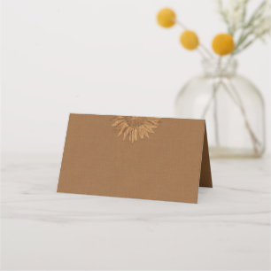 Autumn Sunflower Folded Place Cards