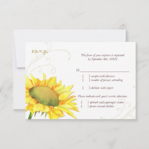 Autumn Sunflower Wedding Meal Choice RSVP