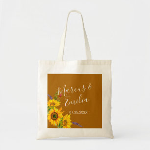 Autumn Sunflowers Custom Wedding  Tote Bag
