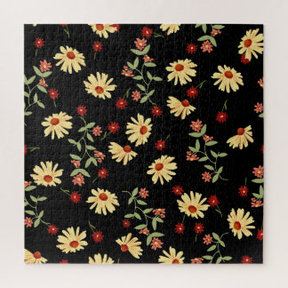 Autumn Sunflowers: Red-Orange Harmony. Jigsaw Puzzle