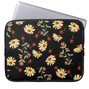 Autumn Sunflowers: Red-Orange Harmony. Laptop Sleeve
