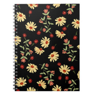 Autumn Sunflowers: Red-Orange Harmony. Notebook