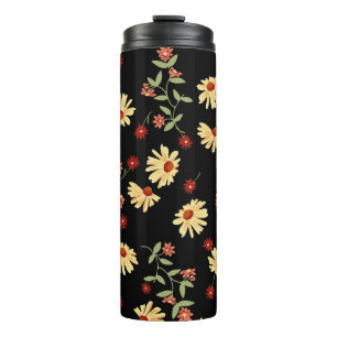 Autumn Sunflowers: Red-Orange Harmony. Thermal Tumbler