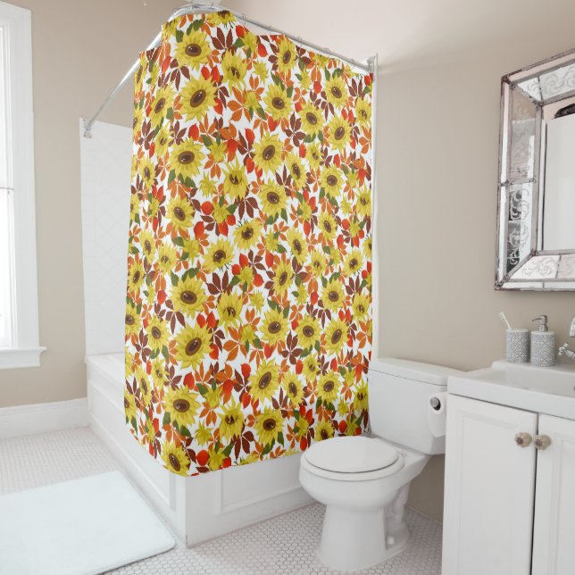 Autumn Sunflowers  Shower Curtain (In Situ)