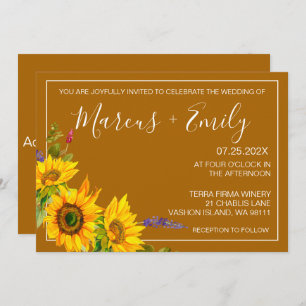 Autumn Sunflowers Wedding Invitation