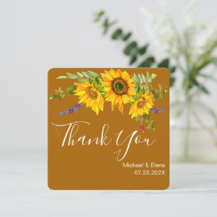 Autumn Sunflowers Wedding Thank You