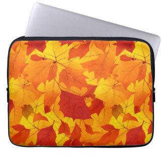 Autumn sunny shiny leaves design laptop sleeve
