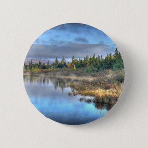 Autumn Sunrise at Moosehead Lake Maine 6 Cm Round Badge