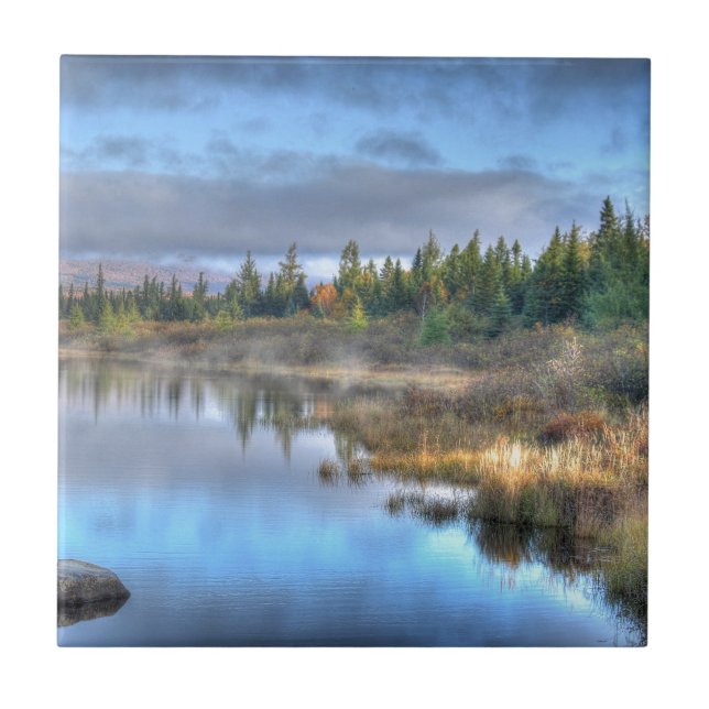 Autumn Sunrise at Moosehead Lake Maine Ceramic Tile (Front)