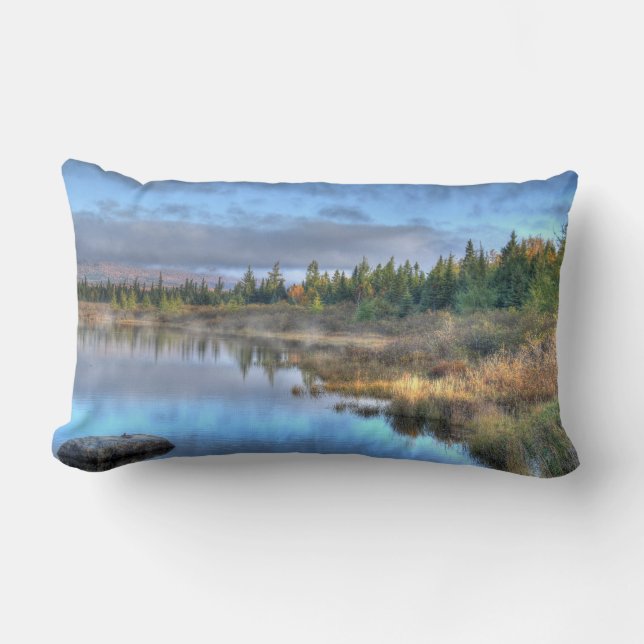 Autumn Sunrise at Moosehead Lake Maine Lumbar Cushion (Front)