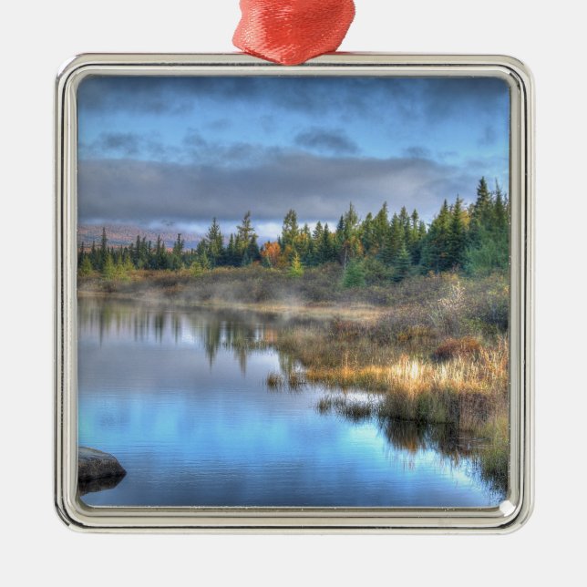 Autumn Sunrise at Moosehead Lake Maine Metal Ornament (Front)