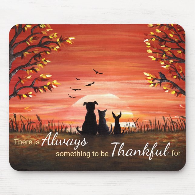 Autumn Sunset Always Thankful Mouse Pad (Front)