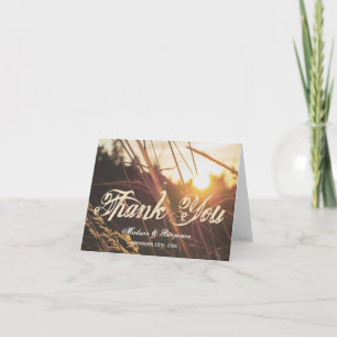 Autumn Sunset Fall Wedding Thank You Cards