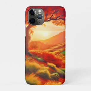 Autumn Sunset Landscape Painting Art iPhone 11 Pro Case