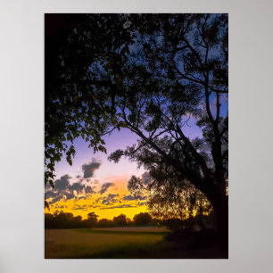 Autumn Sunset, Mount Vernon, Ohio Poster