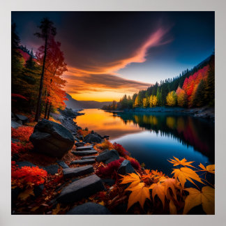 Autumn Sunset  Poster