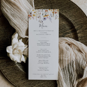 Autumn Sunshine Elegant Wildflower Dinner Menu
