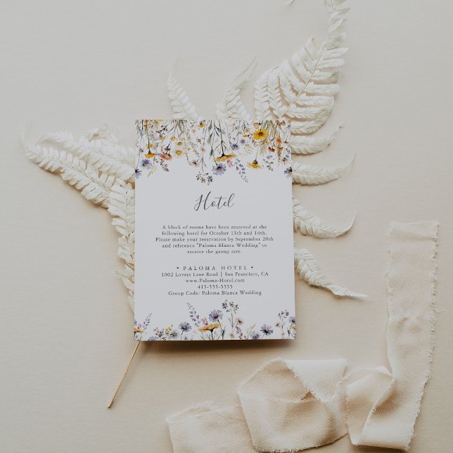 Autumn Sunshine Elegant Wildflower Hotel Enclosure Card (Creator Uploaded)