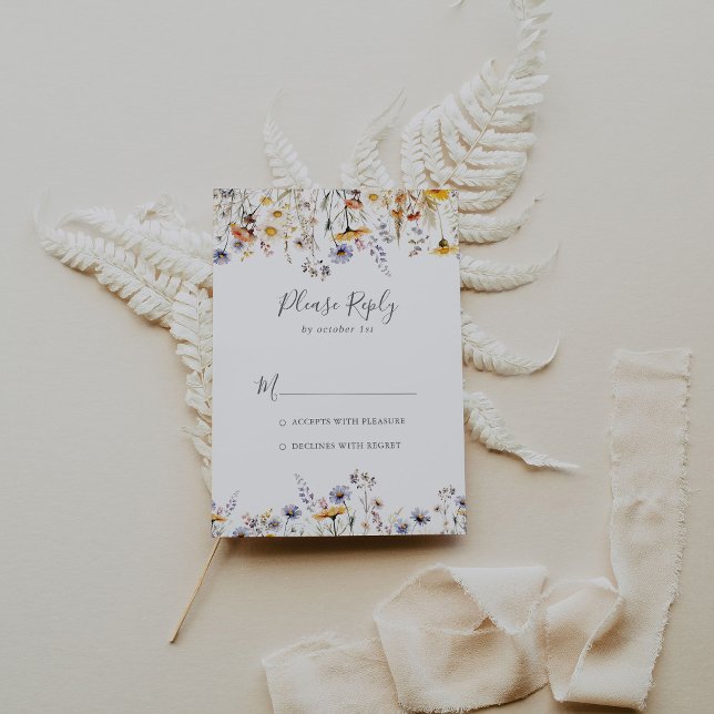 Autumn Sunshine Elegant Wildflower Minimalist RSVP (Creator Uploaded)