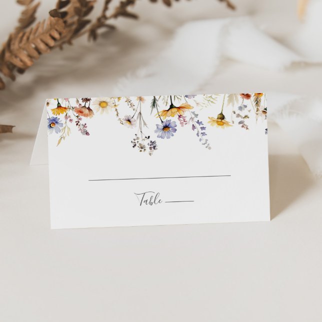 Autumn Sunshine Elegant Wildflower Wedding  Place Card (Creator Uploaded)