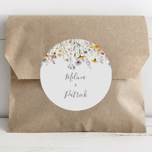 Autumn Sunshine Wildflower Wedding Envelope Seals