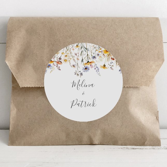Autumn Sunshine Wildflower Wedding Envelope Seals (Creator Uploaded)