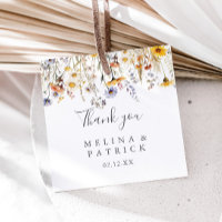 Autumn Sunshine Wildflower Wedding Favour Tags