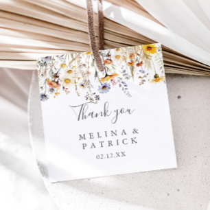 Autumn Sunshine Wildflower Wedding Favour Tags